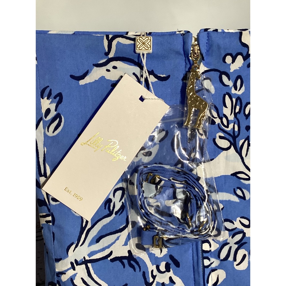 Lilly Pulitzer Kenni Midi Dress Sunwashed Blue Tall Tales Strapless Pockets 12 - Picture 8 of 11